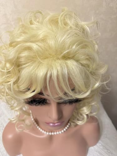 Image of Layered Blonde Wigs for White Women with Bangs, Straight Short Hair Wig, (Blonde#5)