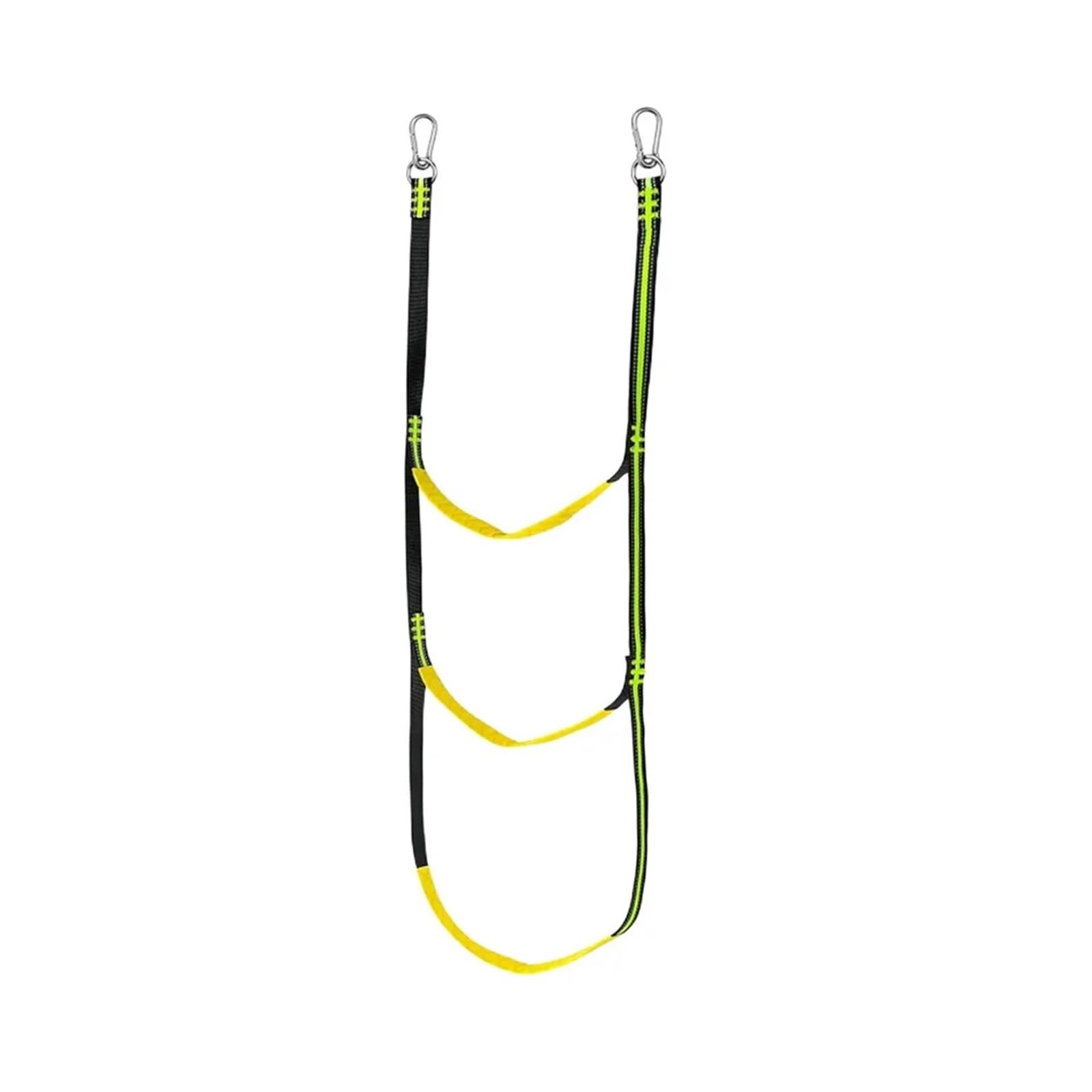 Gcroet Rope Ladder, 3/4/5 Step Nylon Boat Rope Ladder Fluorescent Green 98/128/156cm(98CM)