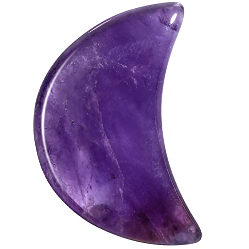mookaitedecor Set of 5 Amethyst Moon Shape Palm Worry Stones for Anxiety and Jewellery Making Stone Pendant for DIY Necklace Reiki Chakra Healing Crystals Semi Precious Stones for Home Decor - Image 2