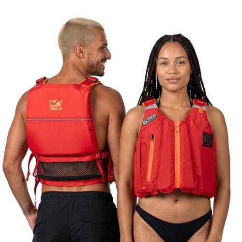 MESLE Kajak & SUP Schwimmweste Ara Mesh 50N Unisex 50–120 kg – High-Back Design, mit Tasche & Handyhülle | Leichte Schwimmhilfe Herren/Damen für Paddeln, Rudern, Segeln, Angeln & Wassersport