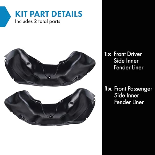 Image of TRQ Front Inner Fender Liner Set Compatible with 1994-2001 Dodge Ram 1500 1994-2002 Ram 2500, 3500 CH1248103 CH1249103