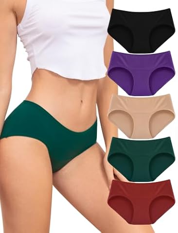 Voenxe Majtki Damskie Bawełniane,5 Wielopak Cotton Women Underwear XS-XXL