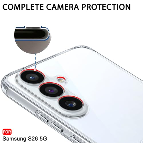 Image of TheGiftKart for Samsung S26 Case, Ultra Clear Soft Back Cover, Inbuilt Dust Plugs & Anti-Slip Grip, Total Camera Protection, Slim & Protective Galaxy S26 Back Cover (Silicone, Transparent)