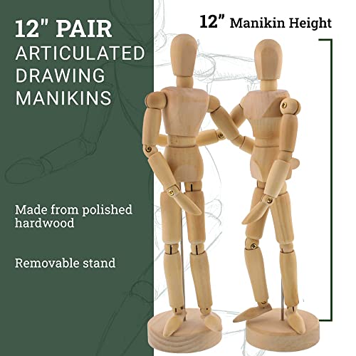 U.S. Art Supply 12\" MANIKIN Us Art Supply® Wood 12 Inch Artist Drawing Manikin Articulated Mannequin thumb #1