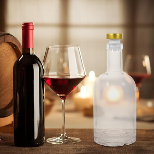 Botella de vidrio transparente con base gruesa para licor x2 7