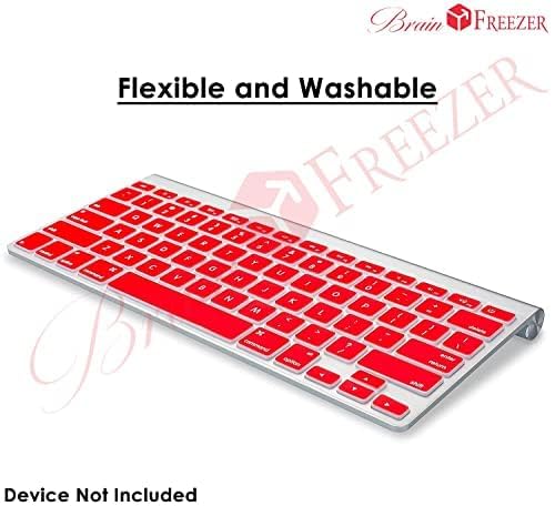Image of Brain Freezer Keyboard Protector Compatible with MacBook Air 13 inch 2020 Release Model A2179 Soft Silicone Waterproof Dust-Proof Ultra Thin Keyboard Cover (Red)