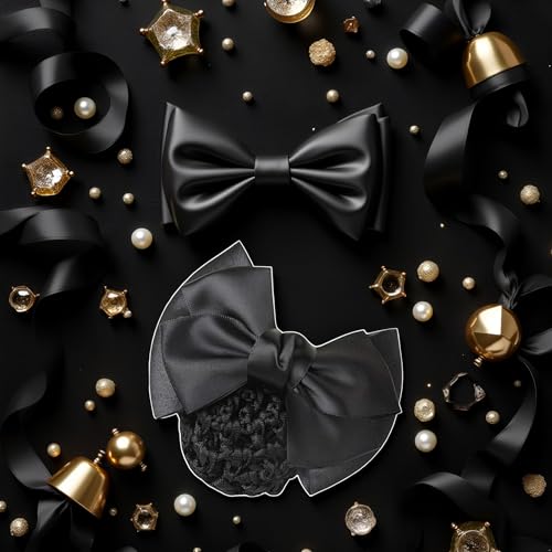 Pinza para cabello mujer negro estilo lazo profesional miniatura 6