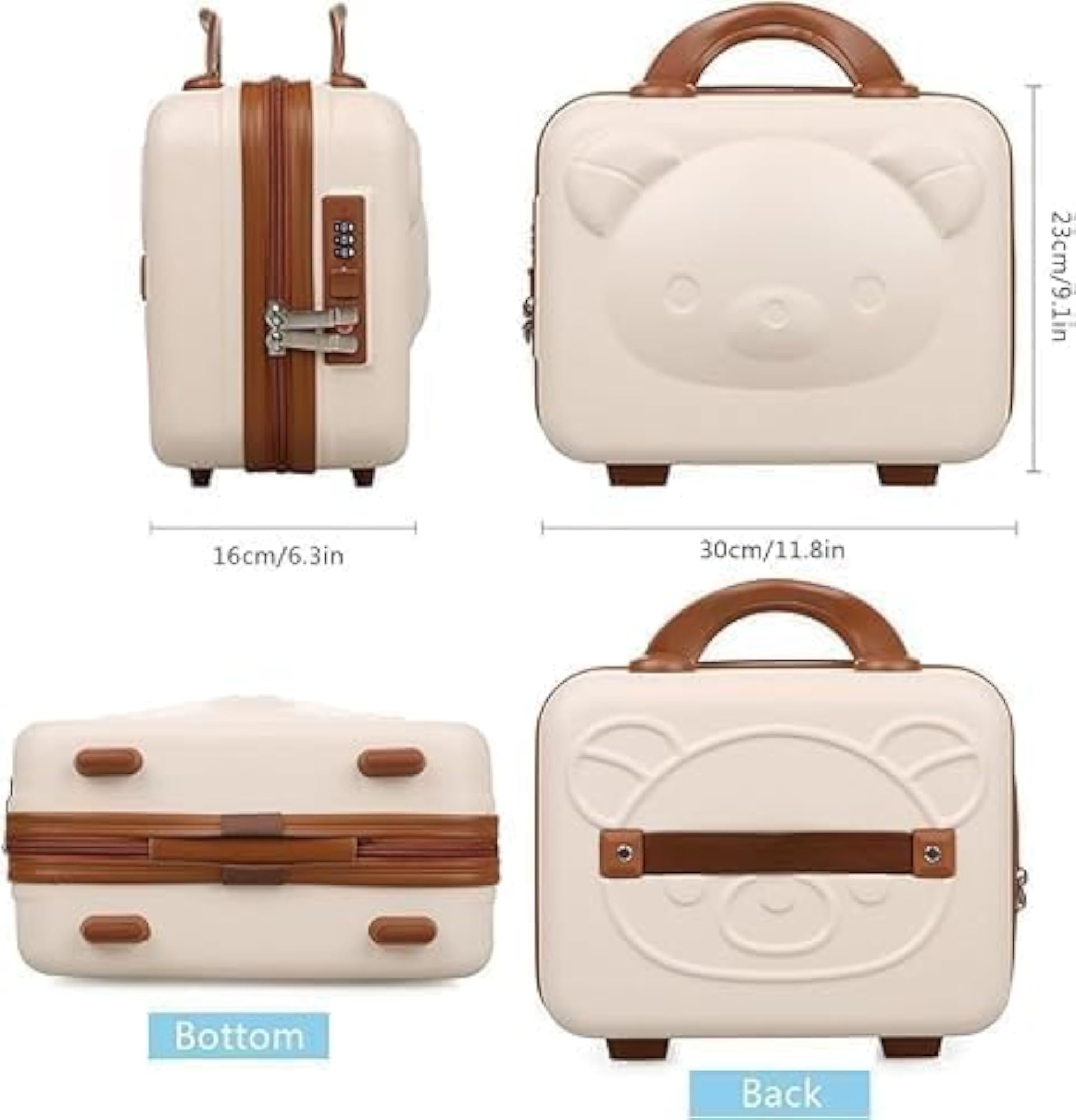Mini Hard Shell Travel Makeup Case with Divider
