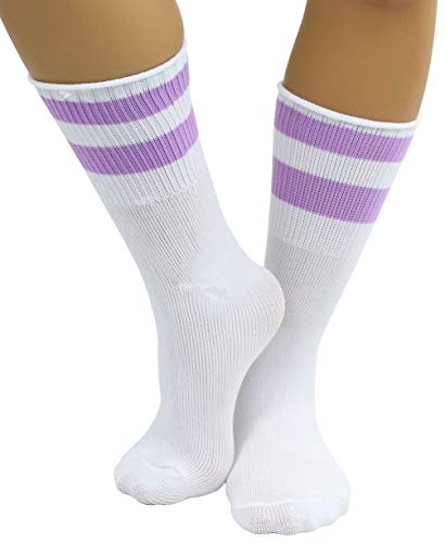 Image of ToBeInStyle Women's Acrylic Ankle Hi With Double Stripe Top Crew Fun Athletic Socks