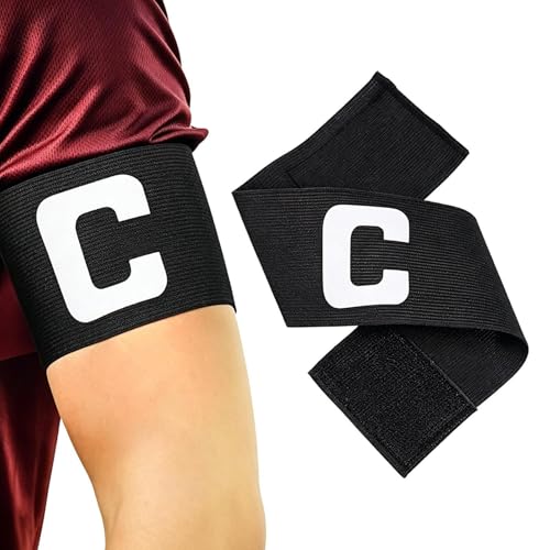 Brazaletes de Capitán para Fútbol - Transpirable Elástico Ajustable, Brazaletes De Capitán Jóvenes Futbolistas | Para Jugadores Jóvenes y Jugadores Adultos de Fútbol, Voleibol, Baloncesto y
