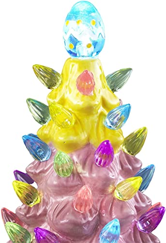 Lxhcolor Retro Lighted Ceramic Easter Tabletop Tree- Led Light Figurine Decoration For Mantle Or Table, Figurine Decoration For Mantle Or Table,Rabbit,20 #TOP3