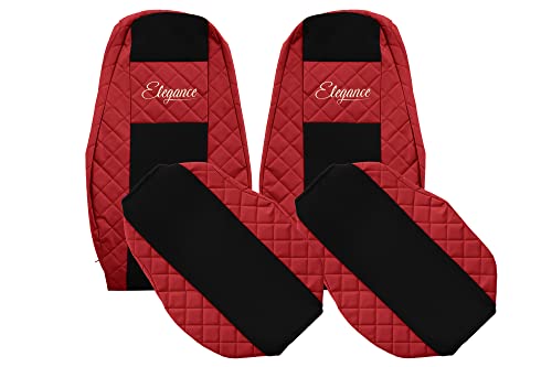 Housses de siège camion Volvo FM 5 confort routier F-CORE rouge pour cabine