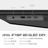 MSI MAG 273QP QD-OLED X24 26.5 Inch WQHD Gaming Monitor - 2560 x 1440 Quantum Dot OLED Panel 240Hz / 0.03ms, 99% DCI-P3, ΔE≤2, DisplayHDR True Black 400, DP 1.4a, HDMI 2.1 - Image 6