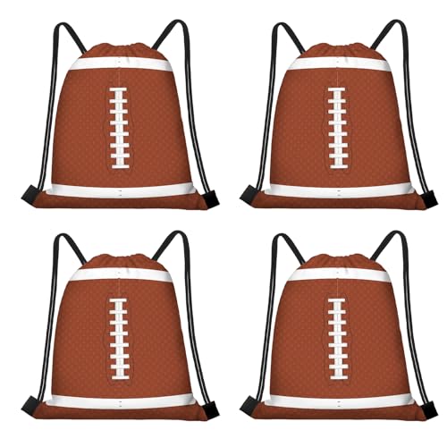 16 Pack Superbowl Party Decorations Football Drawstring Gift Bags Football Party Decorations for Kids Football Snack Goodie Treat Bag for Football Themed Birthday Sports Party Gift,9.8 x 11.8 Inches