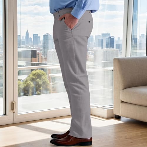 GATMSTZ Big and Tall Men's Premium Stretch Tailored Fit Suit Pants Gray 48WX32L2