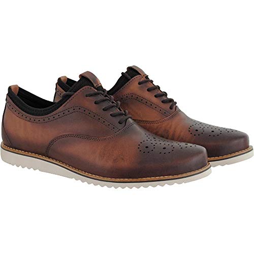 Sapato Oxford Masculino Couro Macio Leve Conforto Social Marrom 39