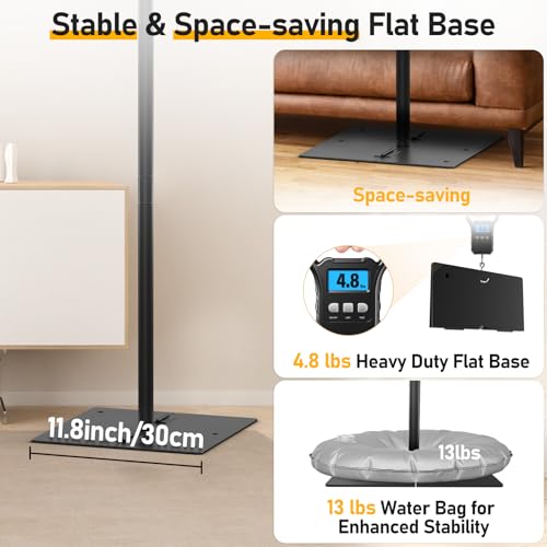 EMART Outdoor Projector Screen with Stand, 120 Inch Portable Projector Stand Indoor with Heavy Duty Flat Base, 16:9 4K HD Rear Front Movie Screen for Backyard, Party, Night (with Water Bag, Carry Bag) - Thumbnail 3