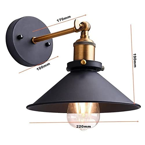Aplique de pared industrial con casquillo E27 e interruptor para decoración retro de interiores 2