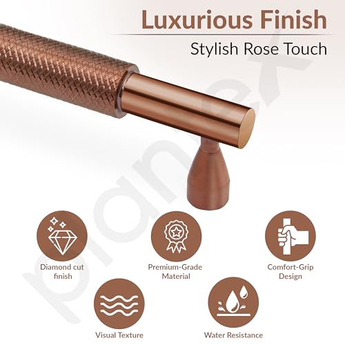 Image of Plantex Cabinet Handle /160mm Handle for Cabinet /Wardrobe Handle /Door Pull-Push Handle for Home /Office - Pack of 1 (Rose Gold)