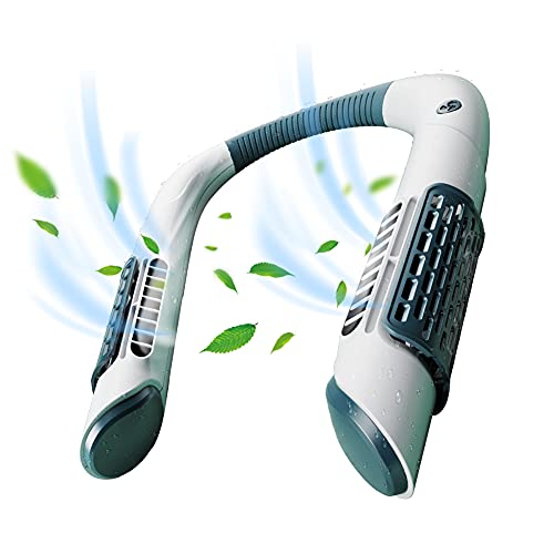 TOOCUST Bladeless Neck Fan Handheld Neck Cooling Fan Neck Fans Portable Rechargeable 2000 mAh Battery Operated Personal Neck Fan,3 Speed Adjustable Neck Fans for Women & Men for Home Office,Indoor & Outdoor