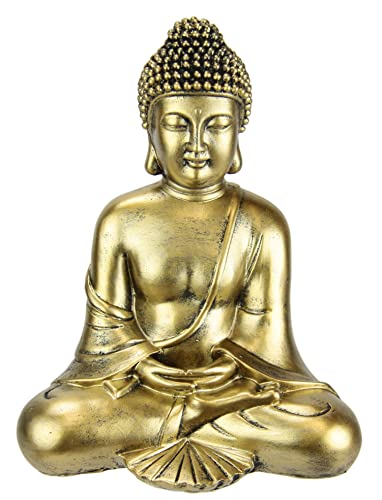 Figurine de Bouddha assis en méditation - Statue de buste - Statue de Bouddha - Feng Shui - Décoration de jardin, terrasses, balcons - Statue de Bouddha -...