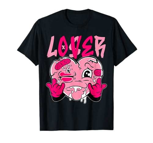 Pink Loser Lover Pink Drip Heart Matching Tee for Men Women T-Shirt