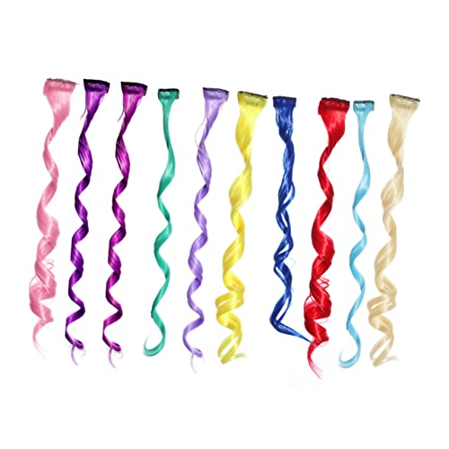 Extensions de cheveux colorées à clip DOITOOL : lot de 24 pièces bouclées pour fête