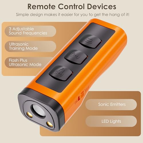 Image of VUL Dog Bark Deterrent Devices,Anti Barking Device for Dogs(Own Or Neighbour'S Dog), Long Range Ultrasonic 50ft, Alternative to Painful Dog Training Collars and Bark Collars,Dogs Training