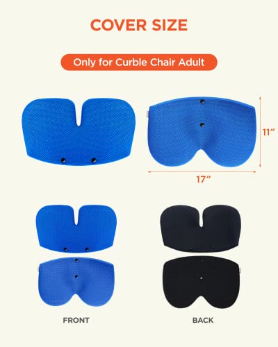 Curble Cover [Adult] Detachable Cover For Adult Chair, Ergonomic Chair Back Support And Lumbar Support (Blue) #TOP6