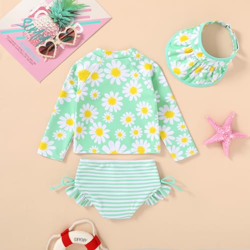image for YOUNGER TREE Toddler Baby Girls Swimsuit Long Sleeve Bathing Suit Rash
