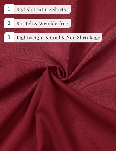 Image of JEMITOP Mens Stretch Wrinkle Free Texture Shirts