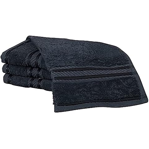 Linens Limited - Supreme - Toalla de Cara - 100% algodón Egipcio - Negro Cover