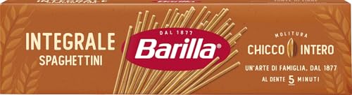 Barilla Pasta Spaghettini Integrali, Pasta Lunga di Semola Integrale di Grano Duro, Integrale, 500 g