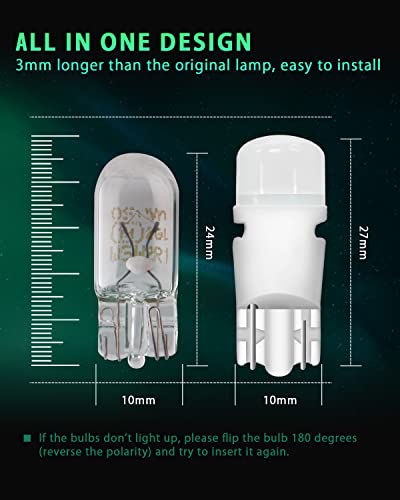 GLL T10 Lampadine LED W5W Lampadine LED con 3030 2SMD 120 Lumen 6500K Corpo Ceramico per Auto Lampadine LED Lampadine Laterali