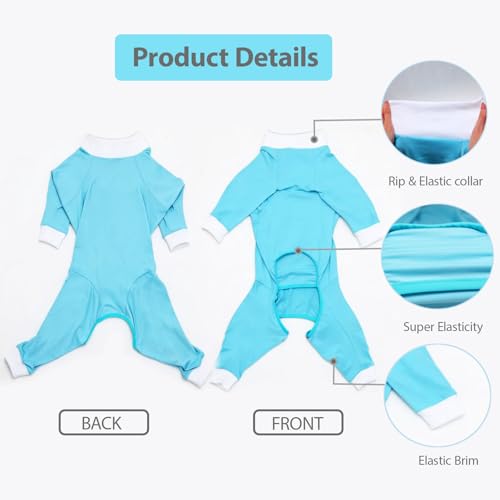 Image of Recovery Suit for Dogs After Surgery Dog Onesie Surgery Recovery Suit for Female Male Dogs Recovery Shirt for Abdominal Wounds or Skin Diseases Bodysuit Dogs Pajamas(Blue,XXL)