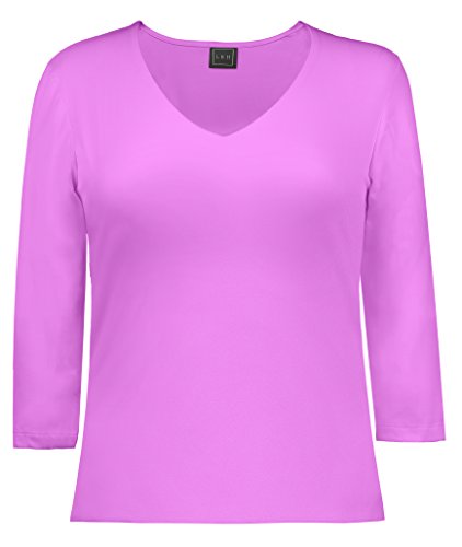 LBH Women's 3/4 Sleeve V-Neck Top S PSF-Passion Flower