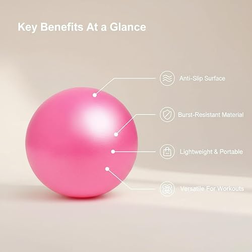 Miniatura 3 de Bola de ejercicio, pelota de pilates de PVC de 9 pulgadas, para terapia física, yoga y entrenamiento básico