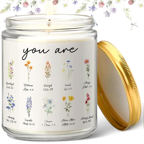 Frienda Christian Prayer Candle Religious Candle Gift Lavender Scented Inspirational Christian Gift for Women Sister Teacher Church Coworker