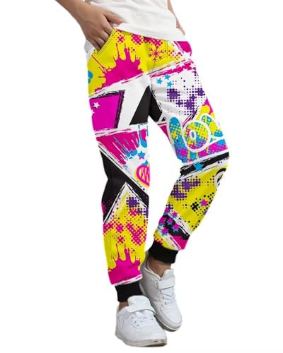 BINPAW Boys Printed Pants Funny 3D Graphic Drawstring Jogger Sweatpants for Kids 4-16Y3