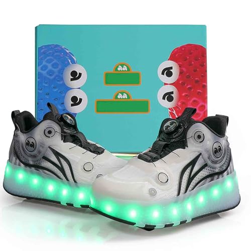 16 LED Light Up Kids Roller Skate Shoes with 2 Detachable Wheels, Sneakers for Boys Girls Birthday Thanksgiving Christmas Day2