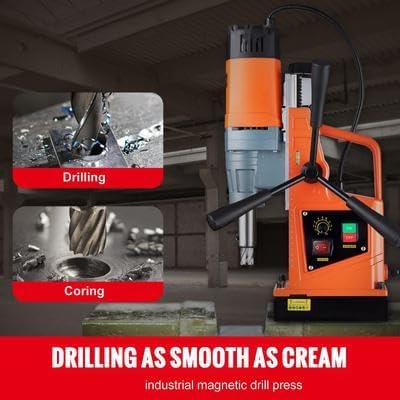 Happybuy Magnetic Drill, 1550W 2" Boring Diameter, 2922lbf/13000N 500 RPM Portable Electric Mag Drill Press with Variable Speed, Drilling Machine for Home Improvement, Industry, Railway