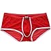 YiZYiF Men's Sexy Soft Underwear Sheer Transparent Brief Boxer Trunks Panty Red Medium