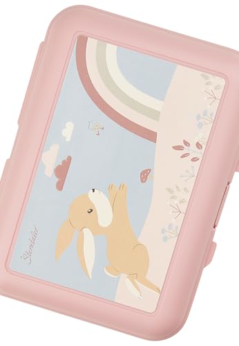 Sterntaler Kinderbrotdose Hase Hanni - Kindergarten Brotdose mit extra Snackbox - robustes Material - leicht zu reinigen - Lunchbox perfekt für den Kindergarten & unterwegs, mattrosa