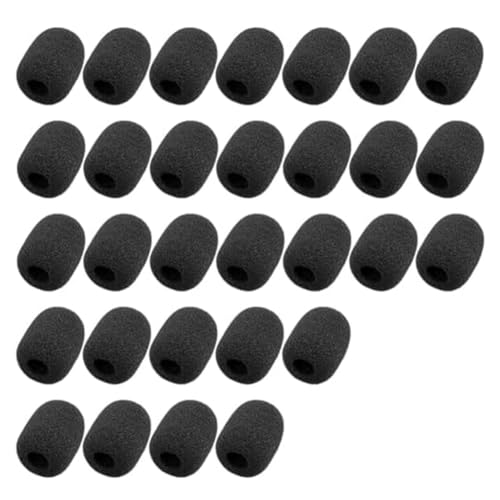 Grendly 30 Pack Foam Microphone Windscreen, Mini Headset Microphone Foam Covers for Headset Microphone, Easy Installation