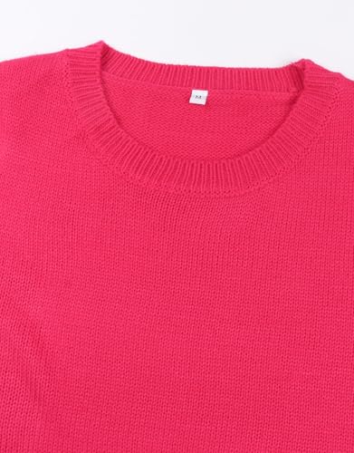 Image of Women's Pullover Sweaters Cute Multi-Hearts Knitted Casual Sweater