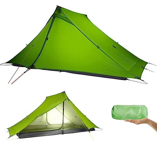 ROOMEDAL 3F UL Gear Lanshan PRO Lanshan Ultralichte tent 4 seizoenen backpacktent voor 1 persoon, waterdichte professionele tenten voor kamperen, trekking, kajakken, klimmen, wandelen