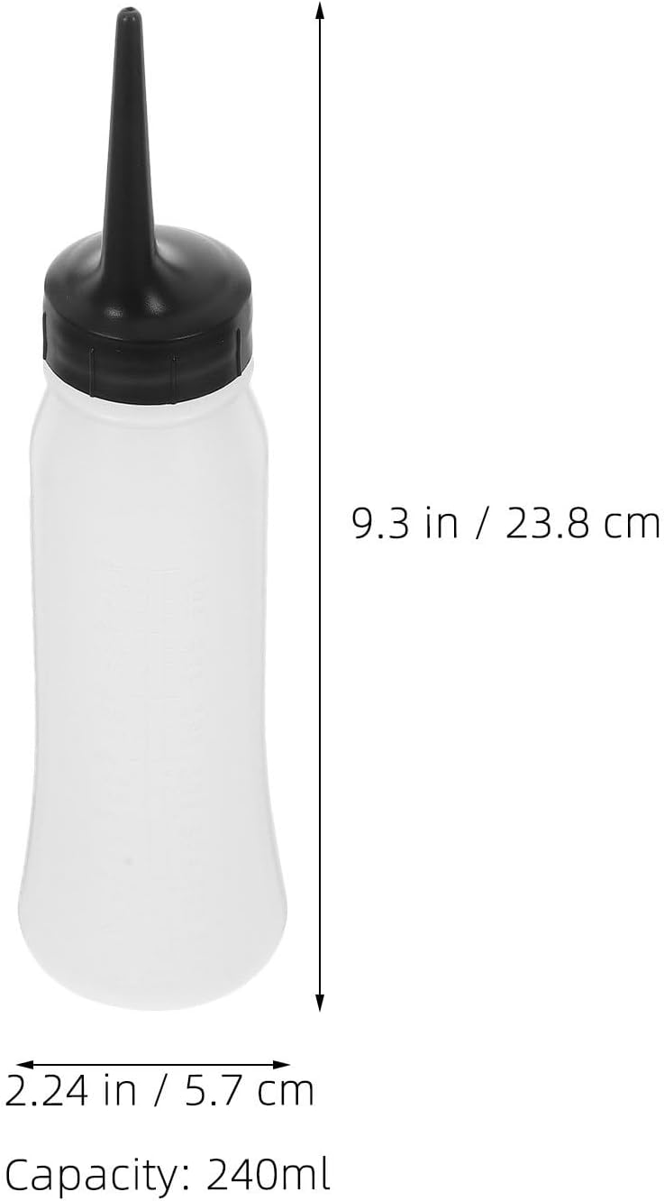 INOOMP 6pcs Applicator Bottles with Tip, 240ml Hair Dye Squeeze Bottles