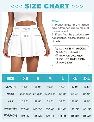 Iuga Tennis Skirts For Women With Pockets Shorts Athletic Golf Skorts Skirts For Women High Waisted Running Workout Skorts White #TOP5