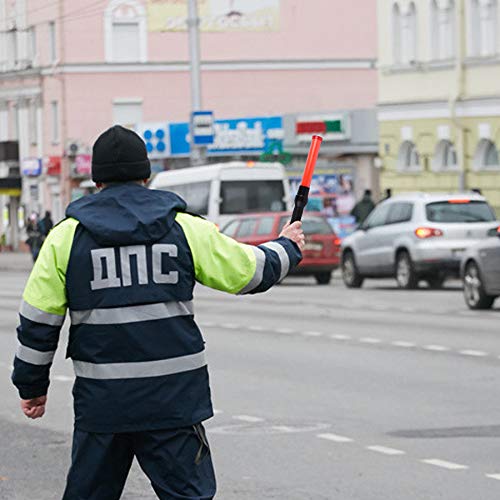 2 Pieces 16 Inch Red Signal Led Baton Light,3 Flashing Modes, Traffic Control Wand With Wrist Strap, Using 2 D-Size Batteries (Not Included) #TOP4