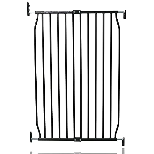 Safetots Extra Tall Eco Screw Fit Baby Gate, Black, 70cm - 80cm, Extra Tall Gate 100cm in Height, Stair Gate for Baby, Screw Fitted Safety Gate, Easy Installation